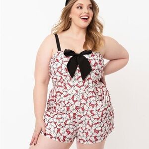 Hello Kitty x Unique Vintage Red and Black Romper